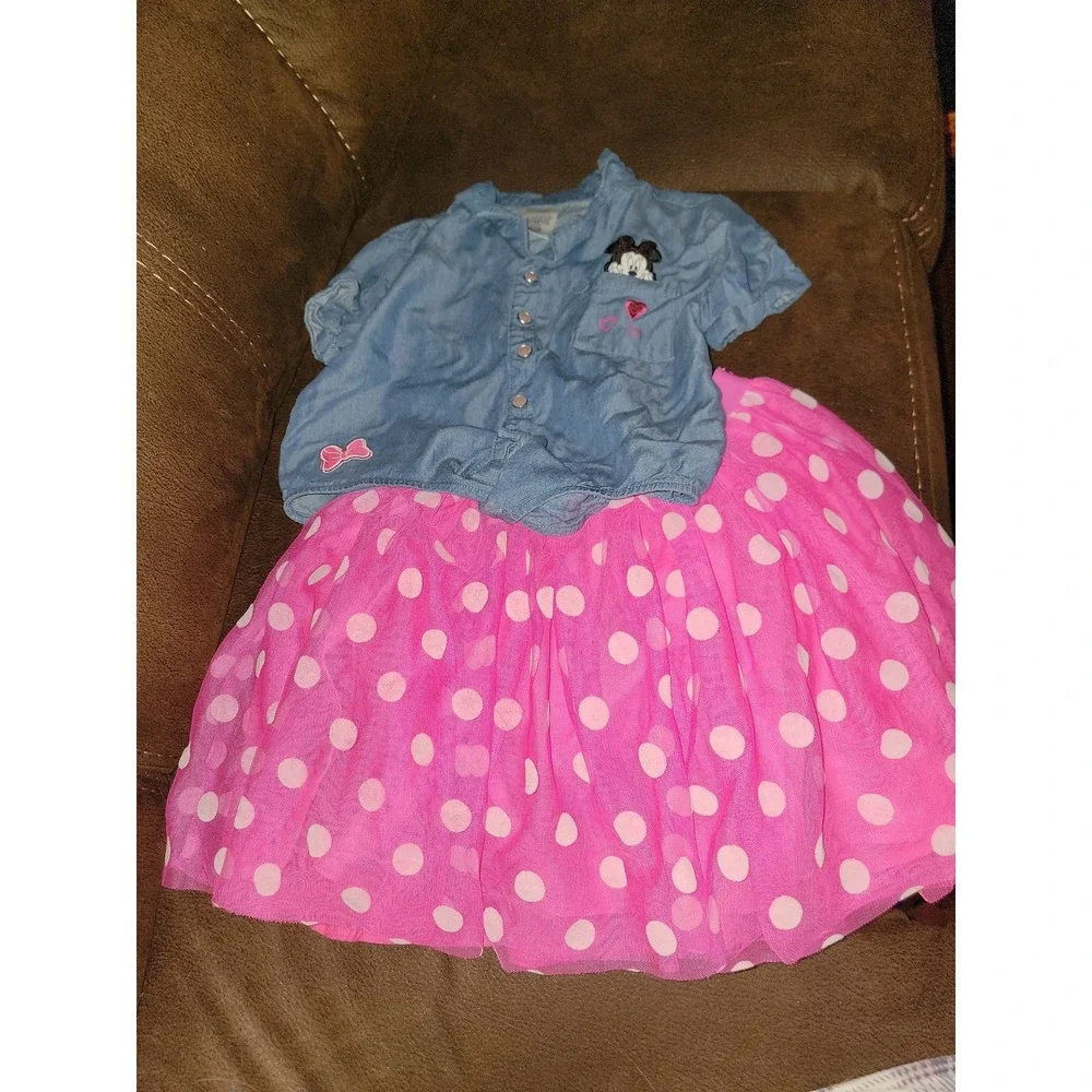 Disney minnie mouse cropped top and skirt size 7‎ 8
